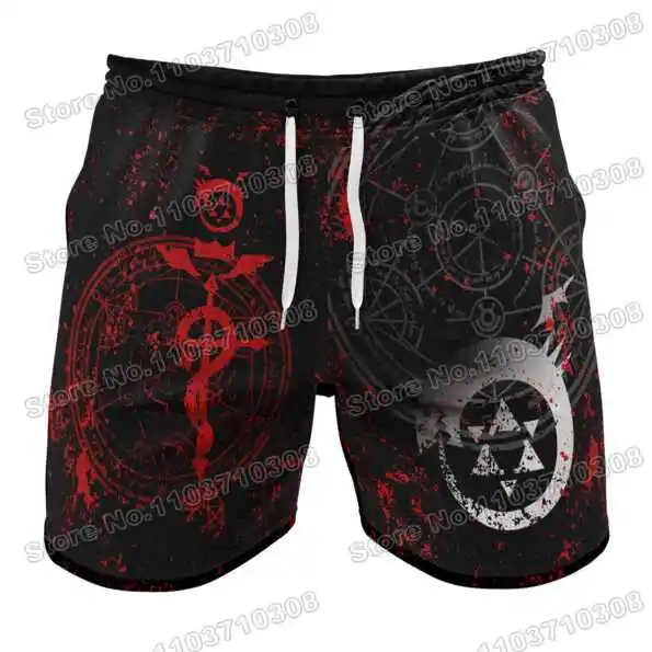 Fullmetal Alchemist Anime Rash Guards Surfen Jersey Strandshirts Badmode Duiken Gymshorts Mma Bjj Men Jiu Jitsu Fitness Sets