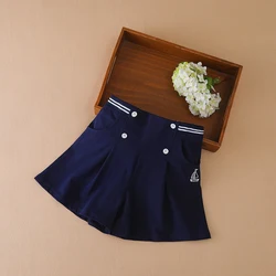 Kids Girls Summer Shorts School Children's Preppy Style Elastic Waist Cotton Pants Cute Baby Clothes