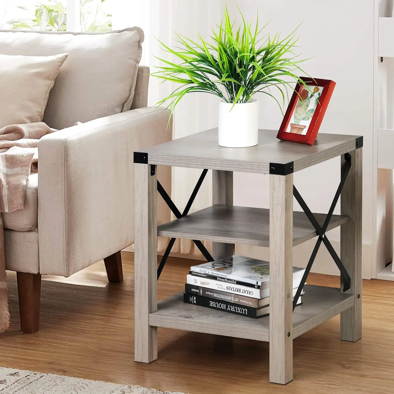 Simple Design 2-Pack End Table Set Pattern High Quality  Safe Fit Budget Space 18