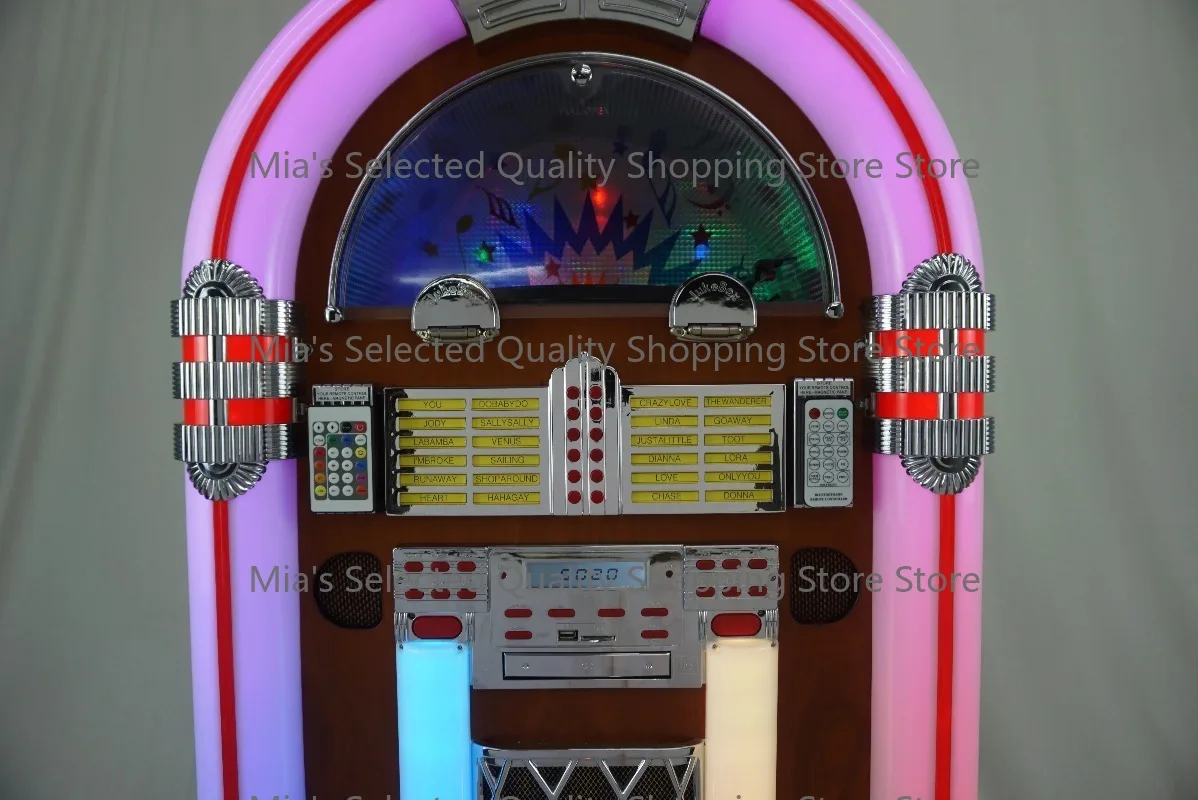 American Retro Style Digital Jukebox for Bluetooth USB SD Card Playback Functions with Colorful LED Light Consumer Electronics