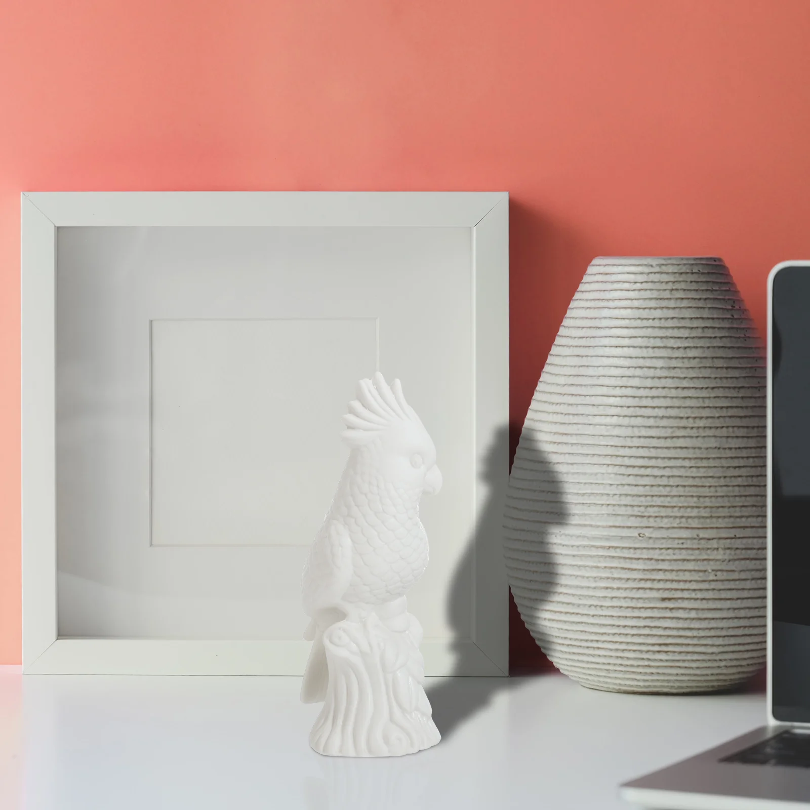 

1Pcs Ceramic Parrot Handicraft White Desktop Ornament Household Decorative Artware Elegant Home Office Furnishing Adornment