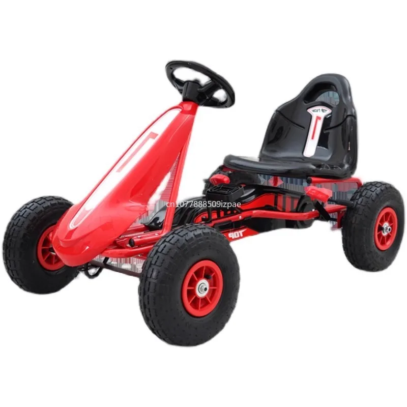 Children Pedal Go Kart With Inflatable Rubber Wheels, 4-wheeled Kids Pedal Go Kart Exercise Bike
