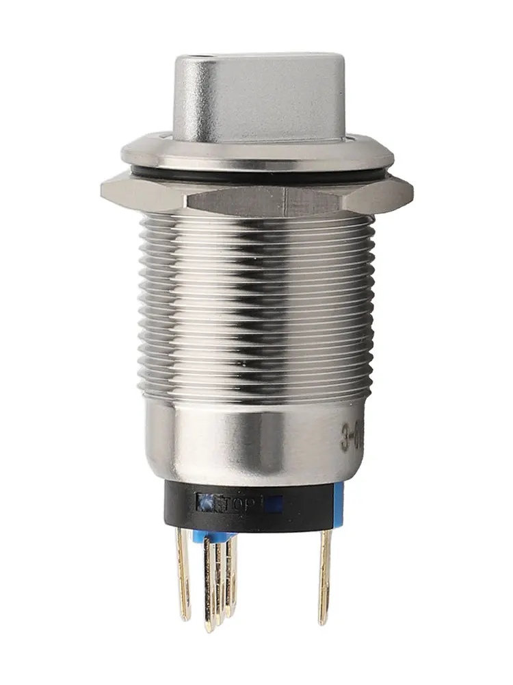 Przycisk zatrzaskowy 3-pozycyjny, otwór montażowy 19mm, napięcie pracy 3-6V, ochrona IK09/IP66 do maszyn CNC