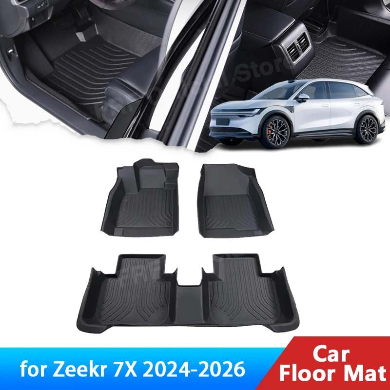

Auto TPE LHD Floor Mat For Zeekr 7X 2024 2025 2026 Foot Pads Glides Foot Panel Carpet Pad Anti-sediment Feet Cars Accessories
