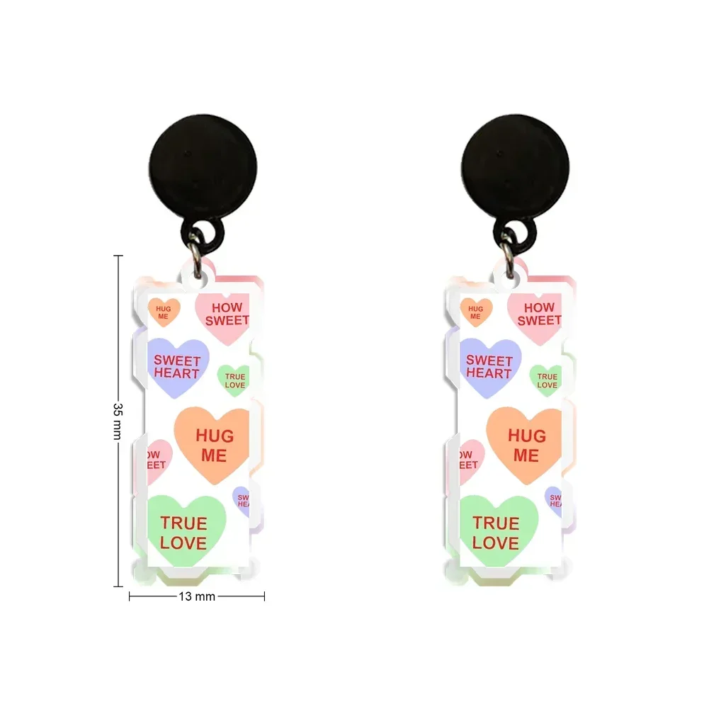 Herz niedlich transparente Acryl Tropfen Ohrringe Valentinstag Thema Liebe Herzen schöne Designs für Mädchen Frauen Ohrringe Haken