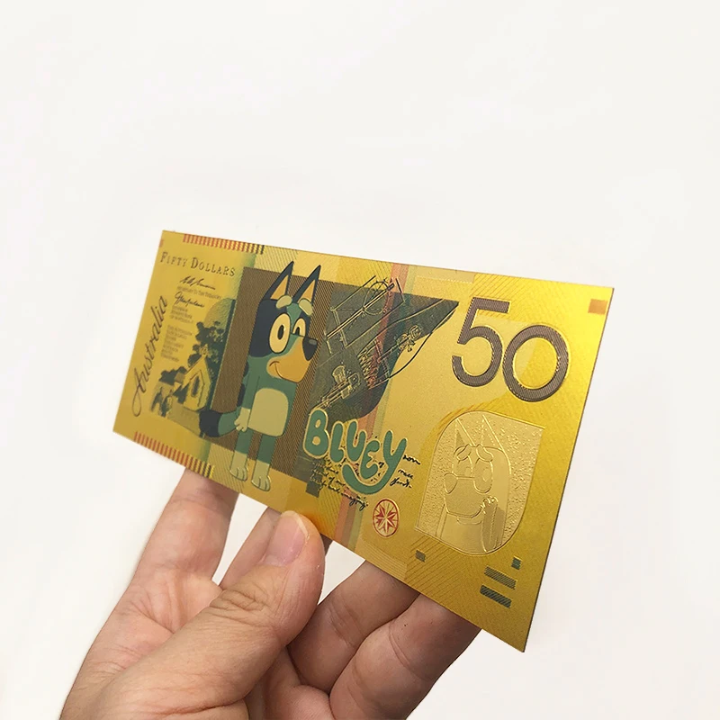 بطاقة Bluey Bingo PVC الذهبية من رقائق الأوراق النقدية التذكارية العملات القابلة للجمع عائلة Bluey مكونة من أربعة بطاقات جمع الألعاب للأطفال #5