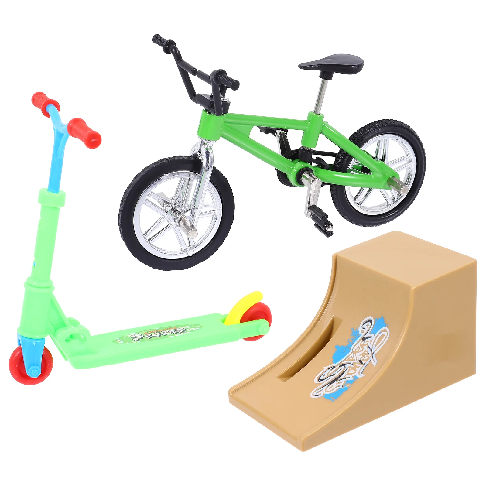 Finger Bike giocattoli portatili decorazione Scooter movimento punta delle dita lega di alluminio plastica sport con rampa Playset