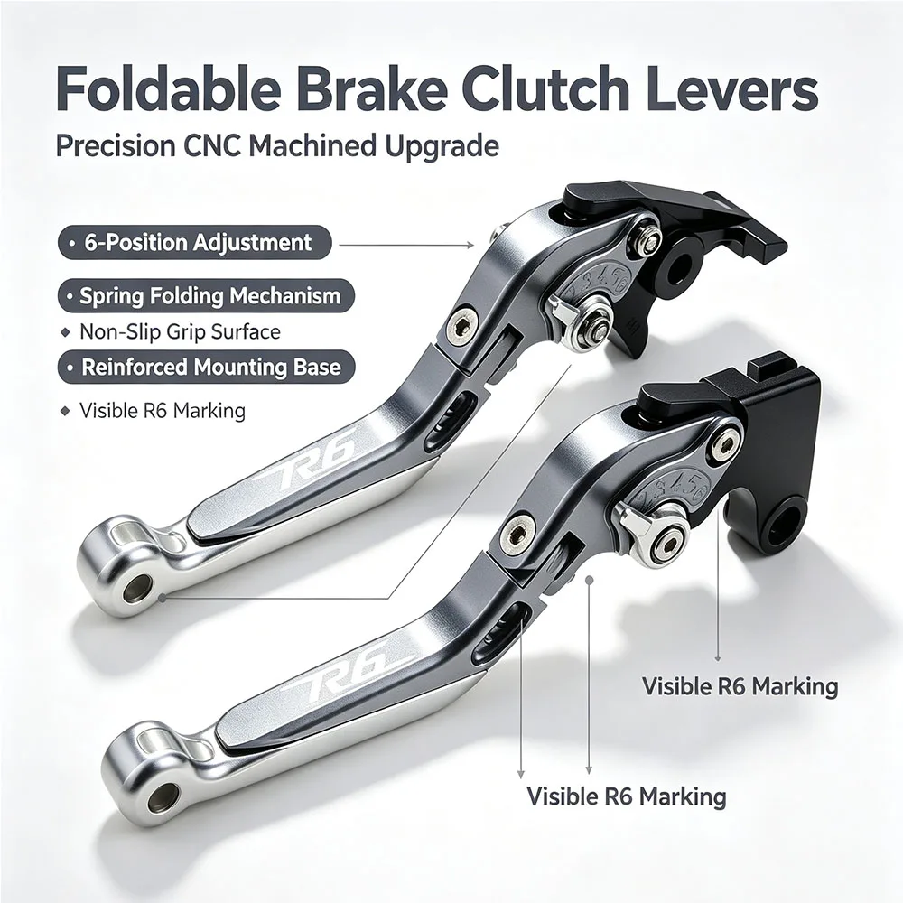 For Yamaha R6S R6 S R6-S USA CANADA 2006-2009 Motorcycle Adjustable Folding Brake Clutch Levers CNC Aluminum Multi Kit Set