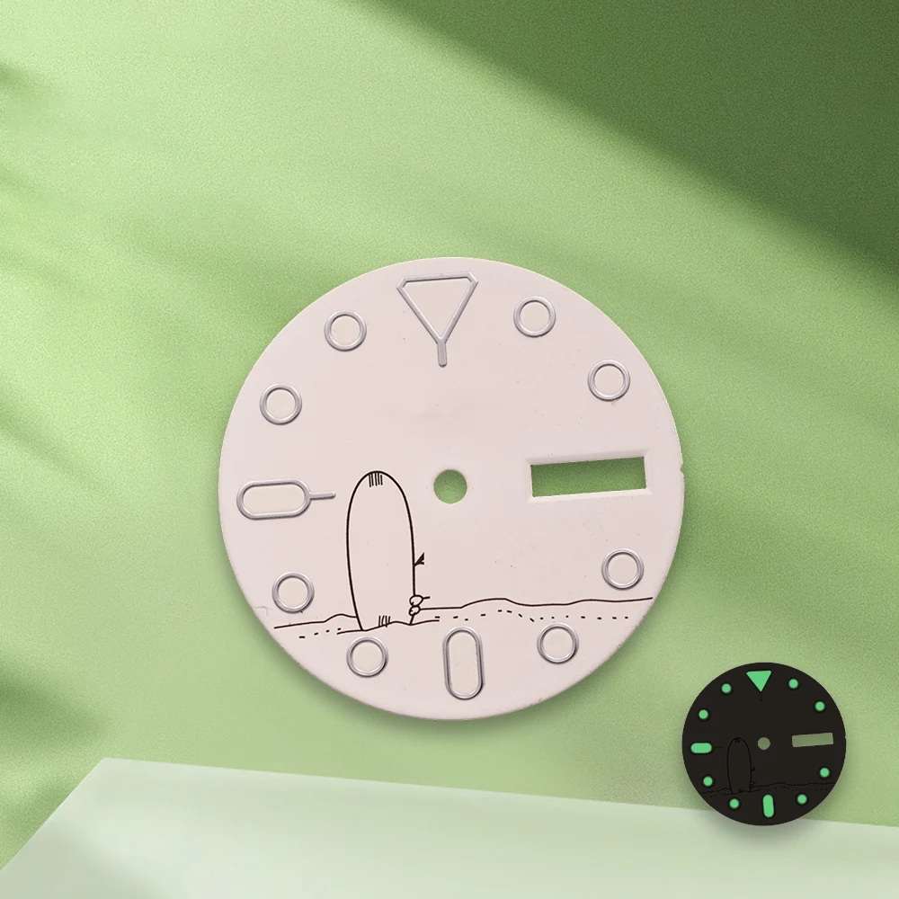 Mostrador de cavaleiro preto com logotipo s, 28.5mm, sem mãos, adequado para nh35/nh36/4r/7s, movimento automático japonês, acessórios de modificação de relógio