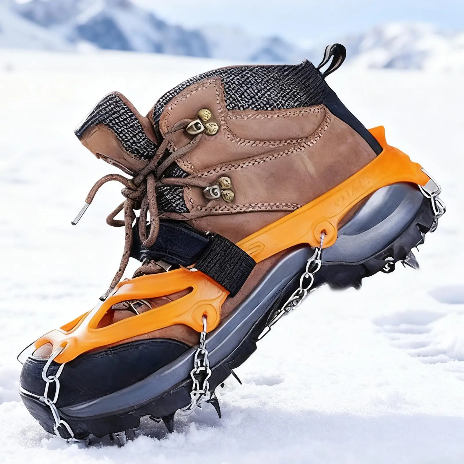حذاء الجليد غير قابل للانزلاق من الفولاذ المقاوم للصدأ واقي للثلج والثلج لصيد الأسماك والمشي وتسلق الجبال والمشي لمسافات طويلة والسفر والتسلق #3