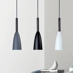 Modern Nordic Pendant Lights Simple Lamps Multicolor Minimalist Hanging Lamps E27 Edison Bulb for Kitchen Dining Bedroom