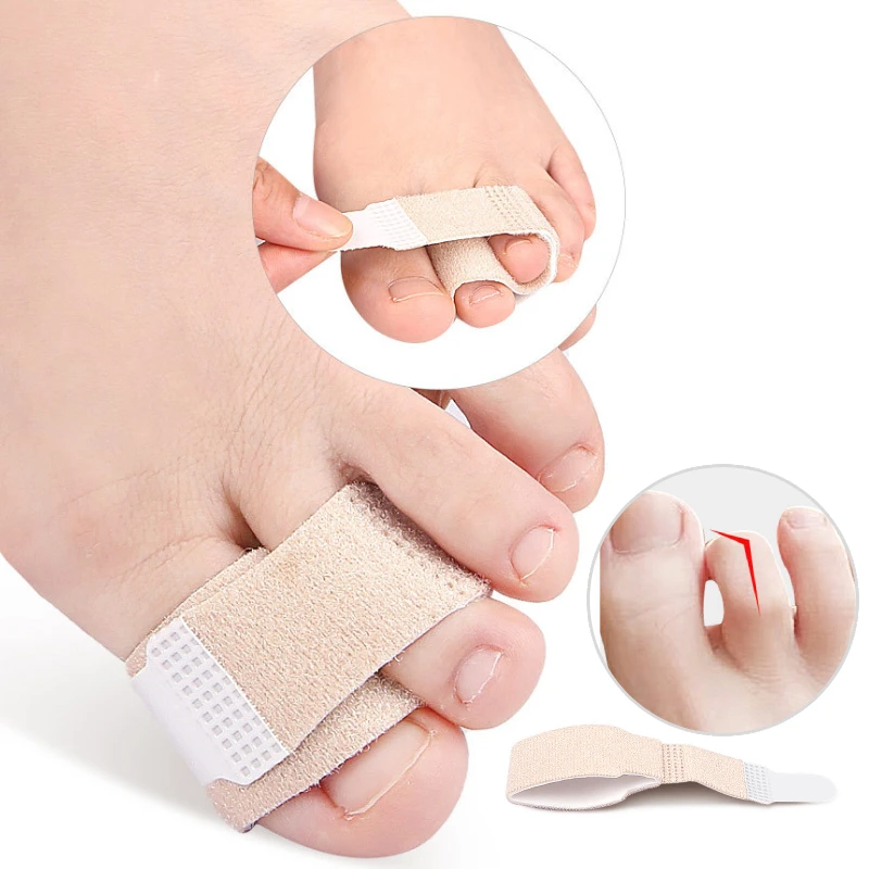 4Pieces Finger Foot Care Toe Wraps Bunions Corrector Bandage Hammer Hallux Valgus Overlapping Orthotic Separators Straightener