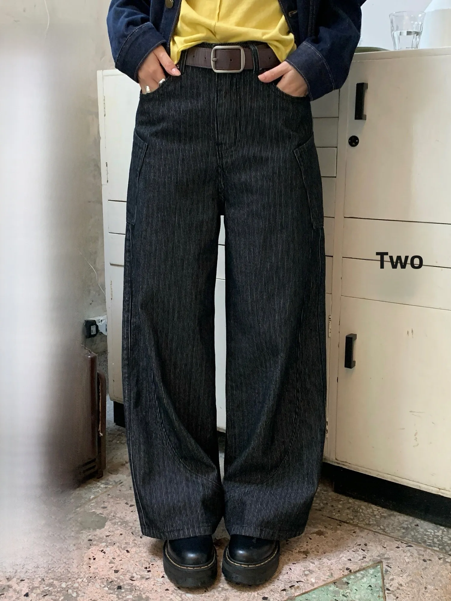 

Женские джинсы с высокой талией, широкими штанинами и прямым кроем, весенне-осенние, винтажные, универсальные, свободного кроя, прочные, с узором