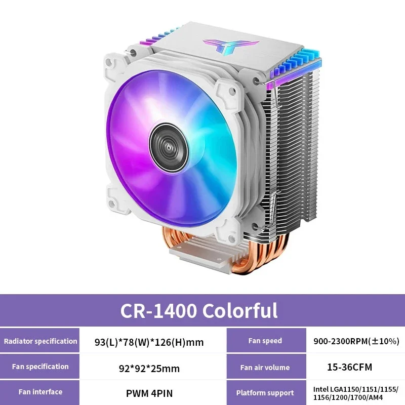 JONSBO CR-1400 ARGB 4 Heat Pipe Tower 5V 3-pins CPU-koeler Luchtgekoelde Intel LGA1700 AMD CPU-koeler 2011 V3 X99 Processor-koeler
