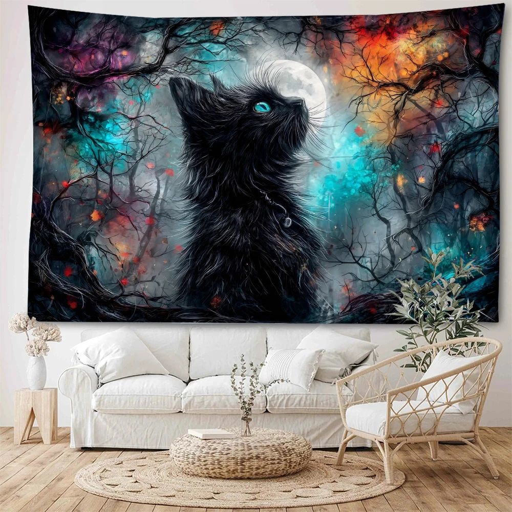 

Colorful Cute Cat Background Decoration Tapestry Cute Sticky Meow Background Decoration Tapestry Home Decoration