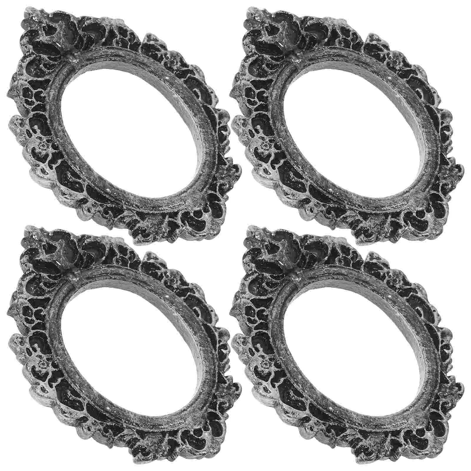 

4 Pcs Small Gold Picture Frames Retro Photo Vintage Home Decor Ornament Resin Tiny Lovers