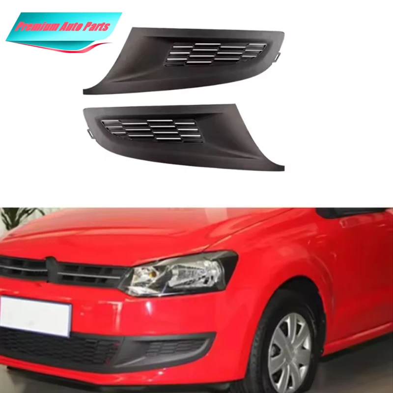 Fog Light Grill Grille Cover Fit For Volkswagen Polo 2009 2010 2011 2012 2013 2014 2015 Car Front Bumper Lower Foglight