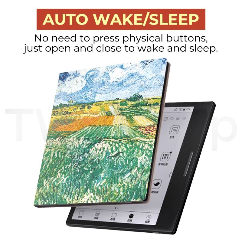 Twosheep Case for Boox Go7 Go Color7 GenII GenI Page Leaf3 Leaf3c 7-inch Magnetic Cover Auto Wake Sleep style of oil paintings