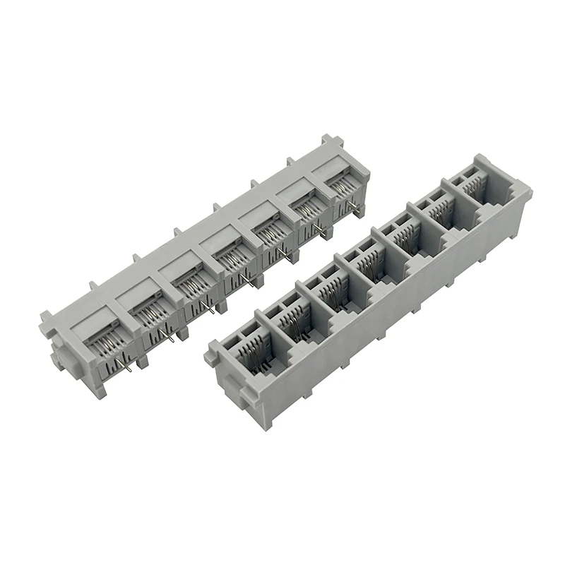 

5PCS 5225 Integrated 6P2C Telephone Socket with Iron-Free Base and 180 Degree Straight Insertion RJ11 Telephone Cable Connector