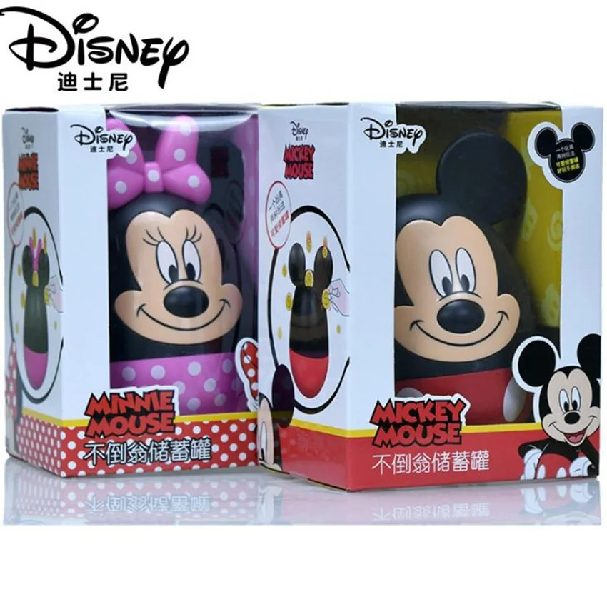 Disney Mickey Mouse Minnie Piggy Bank Mickey Mouse Coin Box PVC Action Figure Toys for Children Gift Money Box toys