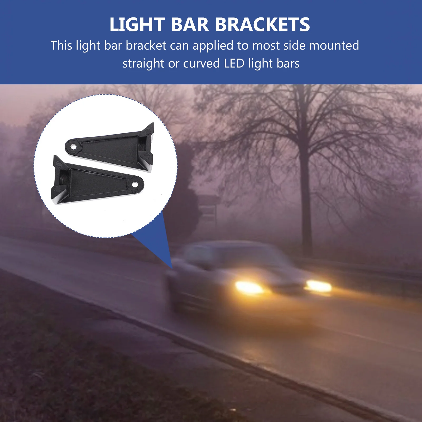 

Universal LED Light Bar Side Mounting Bracket Set Anti-Vibration Rubber Pads Raise Height Improve Airflow for Truck Light Bar