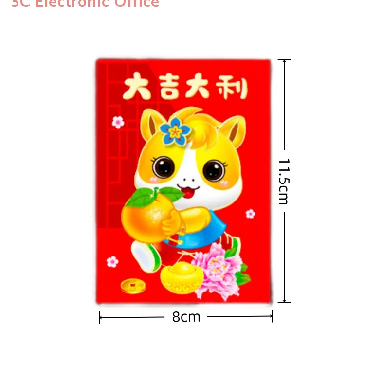 6PCS Chinese New Year Red Envelopes 2026 Year Of Horse Lucky Money Bag Gift Packet For Celebration