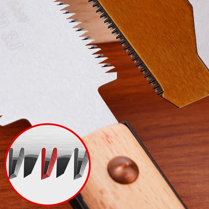 1Pc Hand Saw Double Edge Sided Pull Saw 14/17 or 22 TPI Flush Cut Wood Handle Carpenter Saw For Woodworking Tool