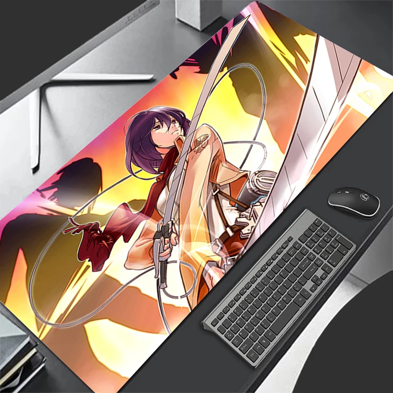 Mousepad Computer Gaming Accessories Keyboard Pad Office PC Rubber Mouse Pad A-attack on Titan Mikasa Decoracion Desk Mouse Mat