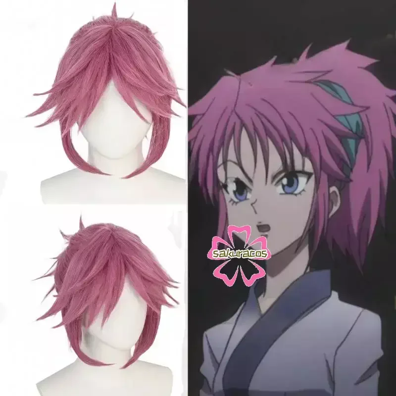 

Machi Wig Cosplay Machi Hxh Pink Wigs with Ponytail for Halloween Costumes Role Play Party Wigs + Wig Cap