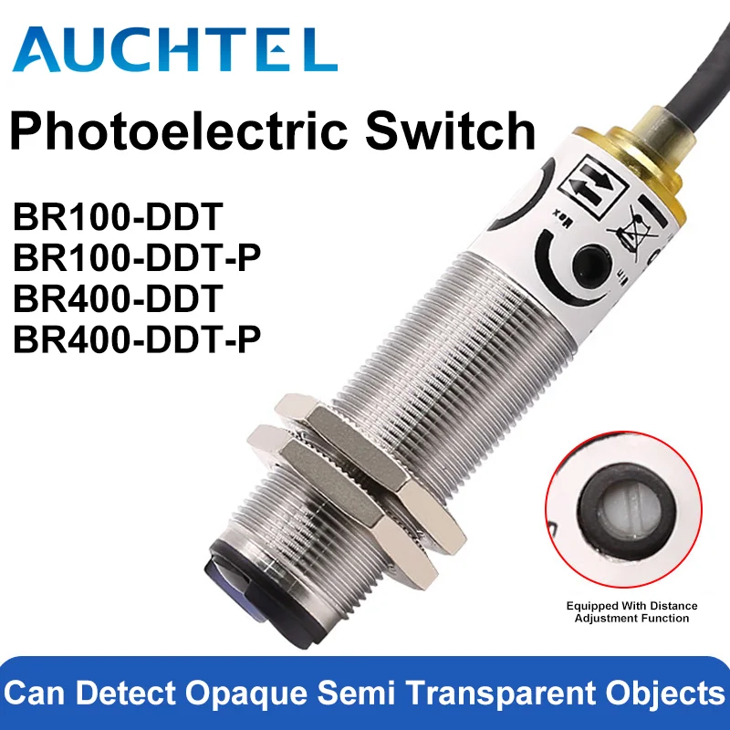 AUCHTEL Photoelectric Switch BR100-DDT BR400-DDT BR100-DDT-P BR400-DDT-P Infrared Sensor Diffuse Reflection Sensor