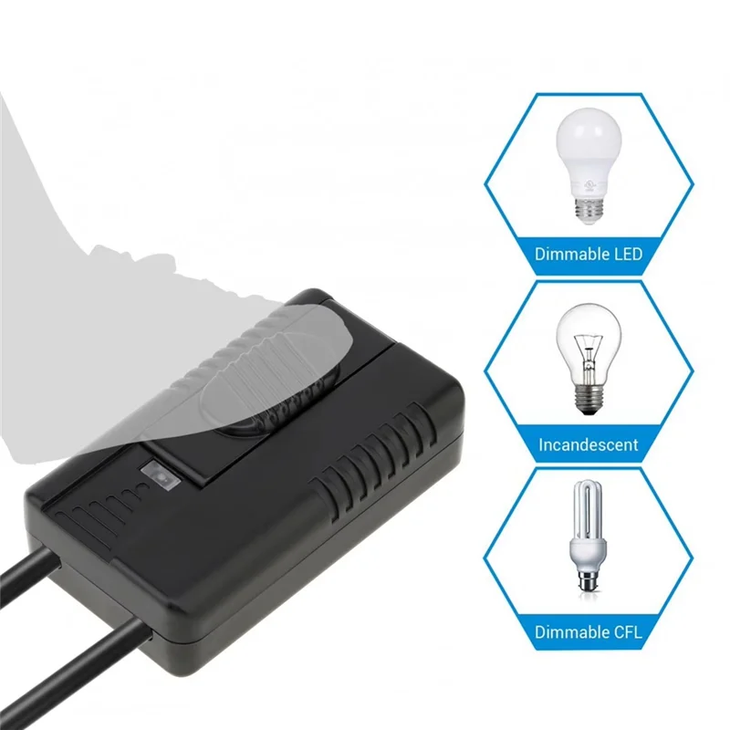 AEE7-Foot Dimmer Interruttore Gamma completa Interruttore di controllo scorrevole in linea per lampada da pavimento Lampada a LED Lampadina a incandescenza 100 V-120 V Spina UE