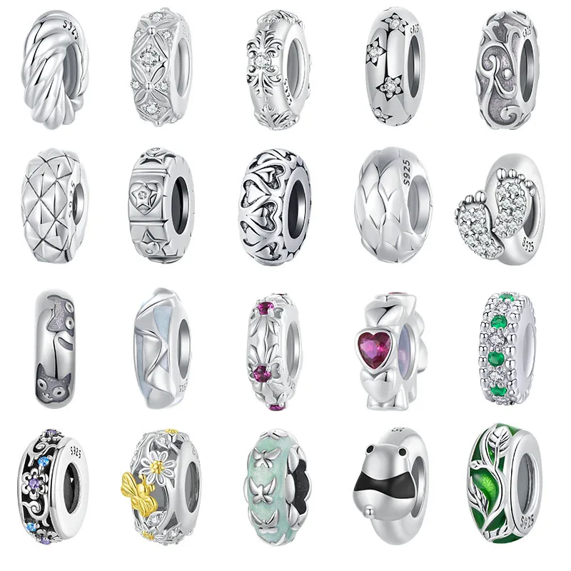 

Подвески Звезда домашнее животное в форме сердца колеса ромашки бусины из стерлингового серебра 925 пробы силиконовая позиционирующая прокладка DIY браслет цветок виноградная лоза