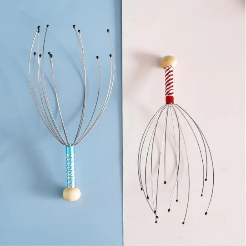 

2 шт. массажер для головы в форме головы осьминога, массажер-коготь для кожи головы, инструмент для ухода, от зуда, случайный цвет