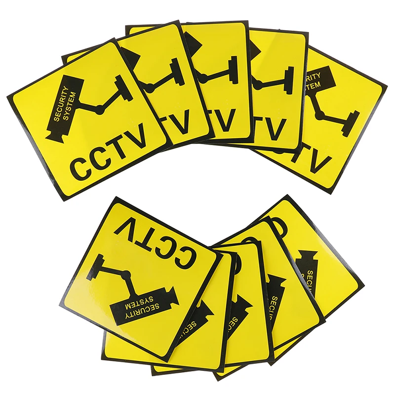 

10Pcs CCTV Video Surveillance Security Camera Alarm Sticker Warning Signs