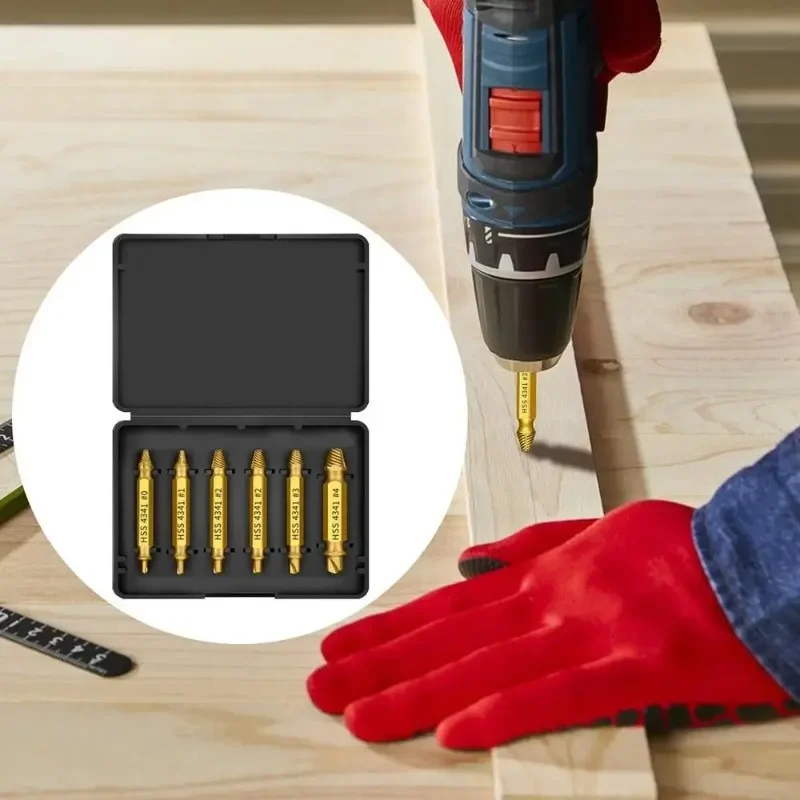 مجموعة مستخرج المسمار التالف HSS مثقاب جردت مزيل مكسور صغير بسهولة إخراج عدة أدوات كهربائية سهلة الهدم #5