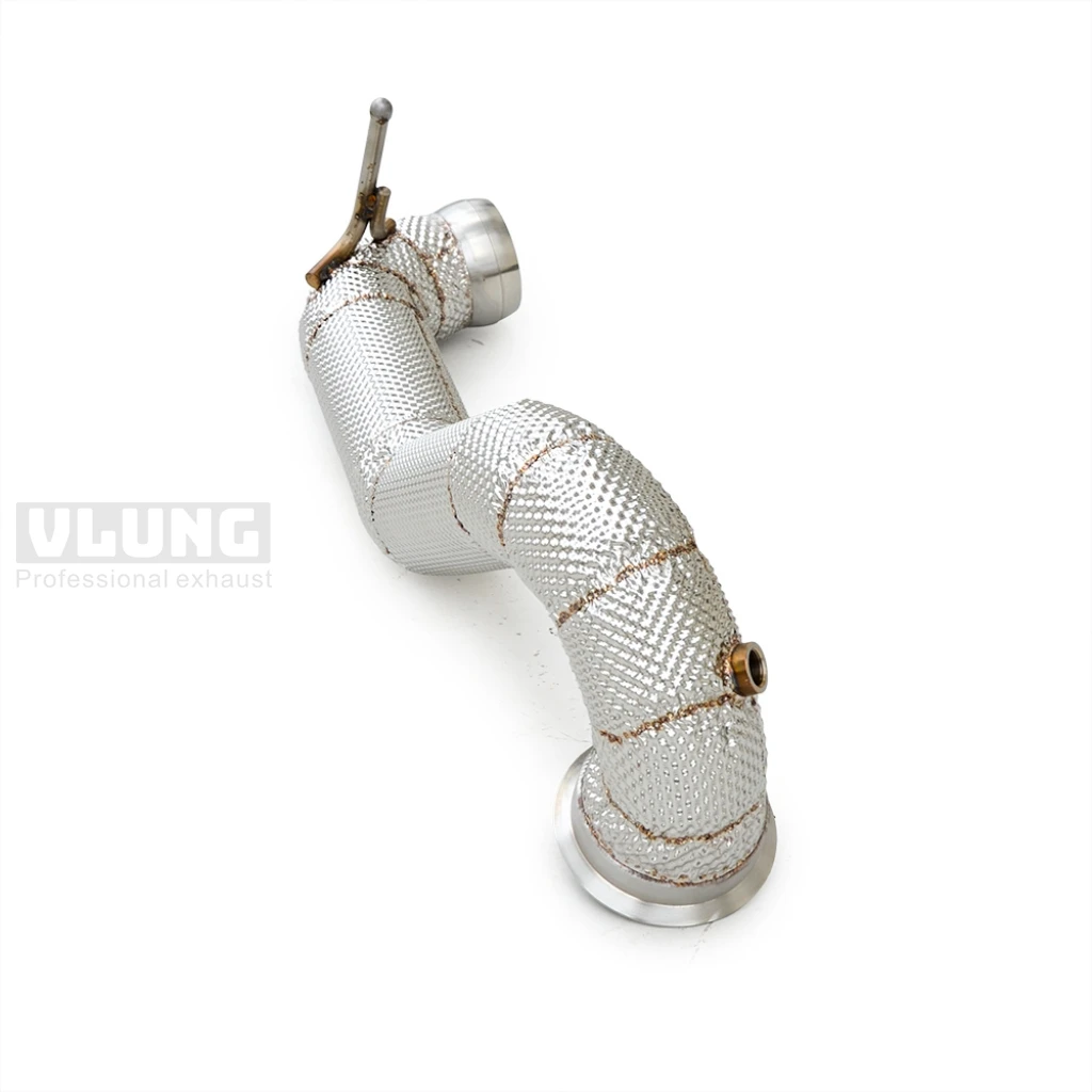 M133 High Flow Downpipe with Heat Shield for Mercedes AMG A45 W176 CLA45 C117 GLA45 X156 2013-2018 Turbo Spool Upgrade