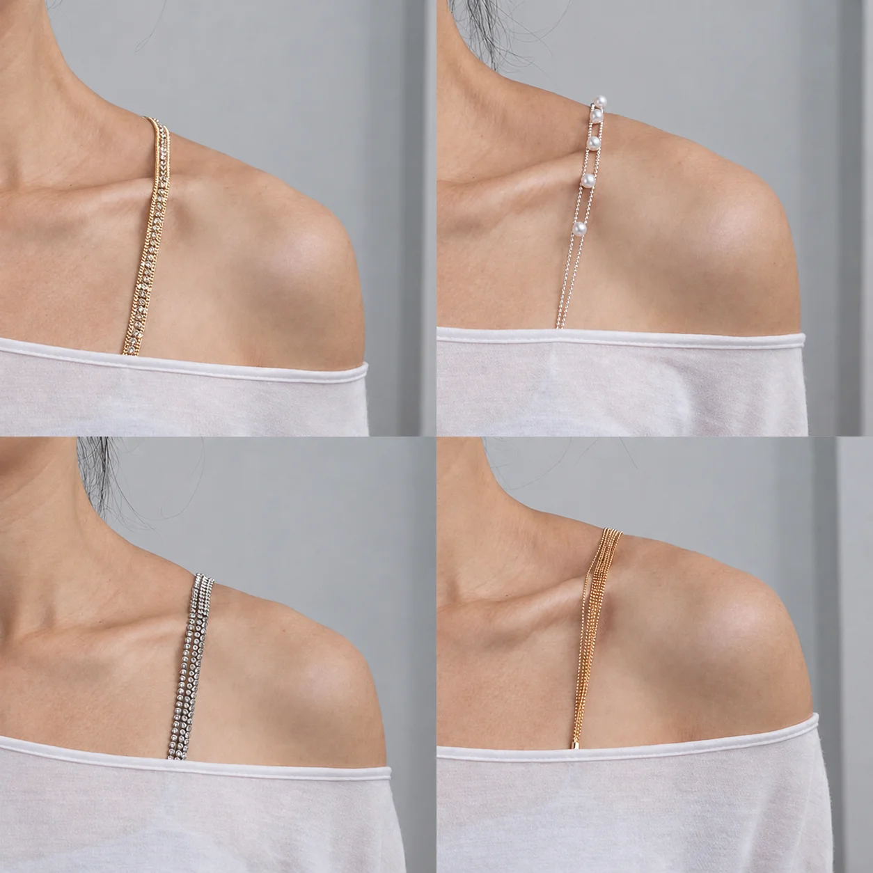 Fashion Intimate Accessory Adjustable Adjustable Bra Straps Women'S Bra Straps Eye-Catching Rhinestone Decorative Bra Straps