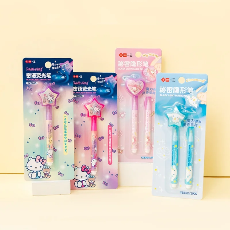 

Sanrio Kuromi Hello Kitty мультфильм высокий внешний вид детский флуоресцентный маркер для заметок легкая ручка принадлежности для студентов