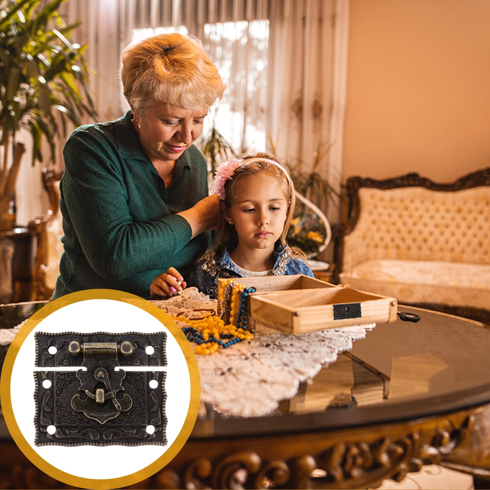 

4 Pcs Alloy Square Buckle Case Locks Sturdy Drawer Hasps Wooden Latches Jewelry Box Zinc