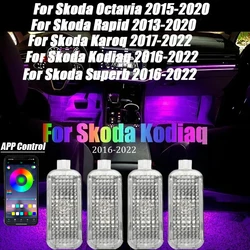 For Skoda Octavia A7 MK3 5E 2015 2016 2017 2018 2019 2020 LED Footwell Lamp Atmosphere Light Ambient Light internal Accessories
