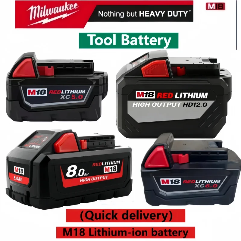 

Original Genuine Milwaukee M18 Battery, M18 Battery, M18B6 5.0Ah 6.0Ah, Milwaukee 48-11-1860 48-11-1850 1840Tool Lithium Battery