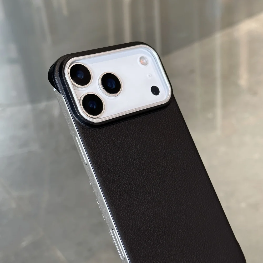 Funda ultrafina sin marco para Iphone 17 Pro Max, fundas con textura de cuero mate para IPhone 17 Air 16 15 14 Pro Max 17pro