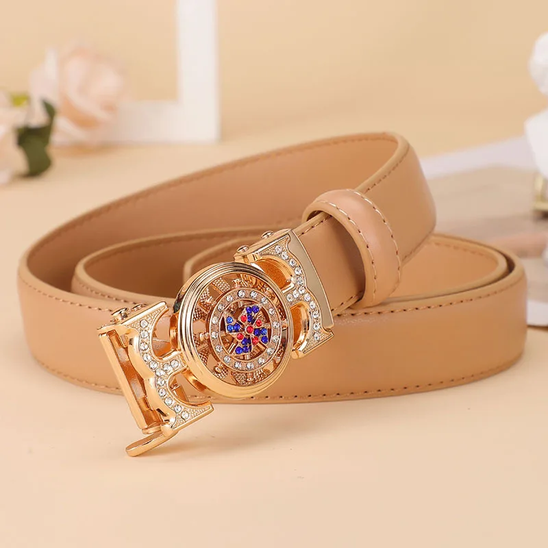 

Fashionable New Belt women's Girdle With Rhinestones Automatic Buckle. Waistband