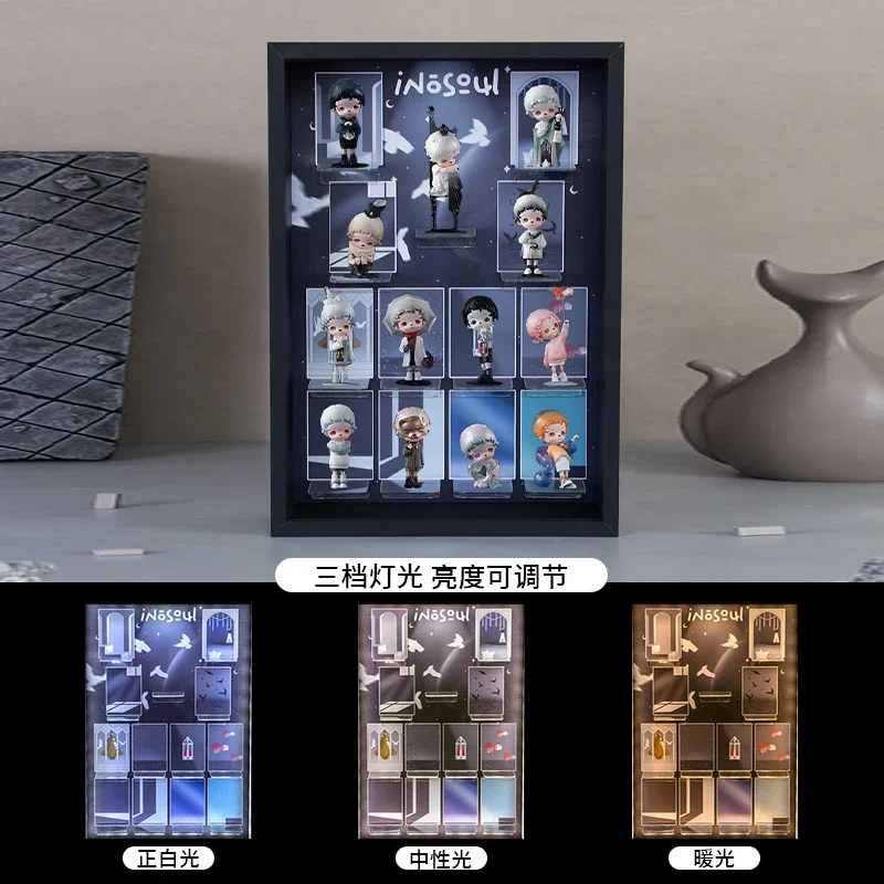 Blind Box Display Box INOSOUL Lucid Dream Wood USB 3-Level LED Dimmable Wall-Mounted 13-Figure Showcase Birthday Ritual Gift