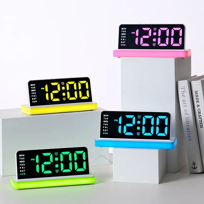 Led Digital Large Screen Alarm Clock, 2 Alarms With Adjustable Brightness  Night Light, Usb Powered Desk Clock For Bedroom Offic