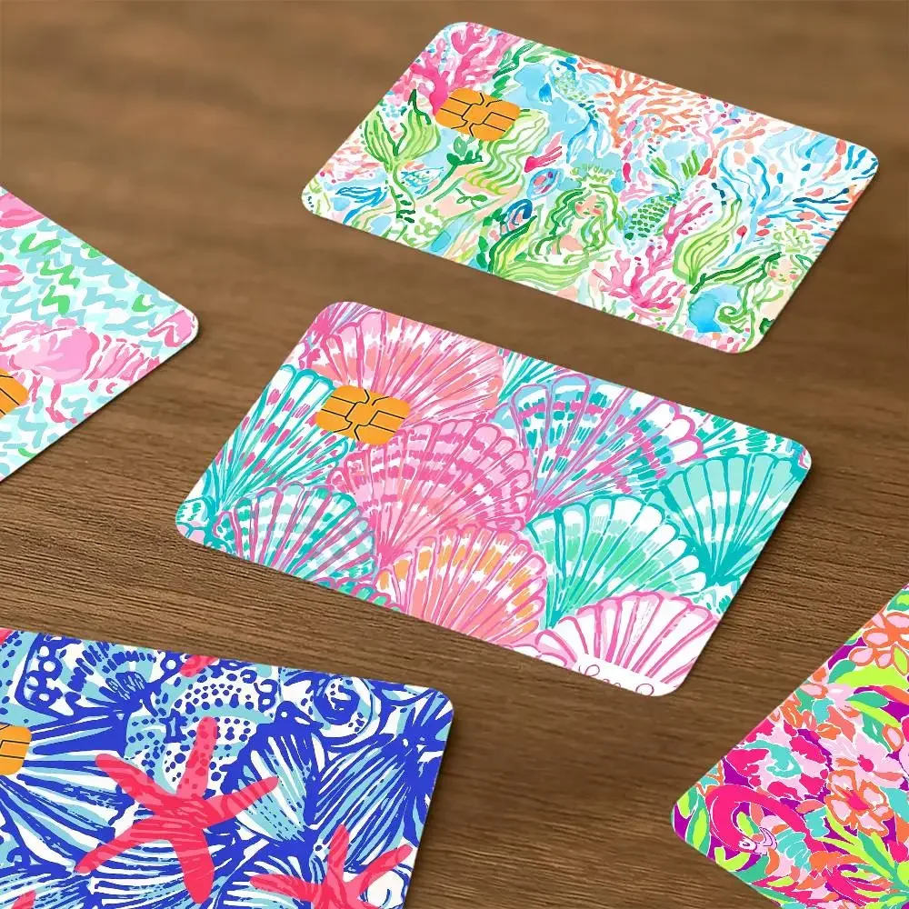 Fashion L-Lilly Pulitzer Cool Waterproof Skin Protector Stickers For Bank Cards Credit Cards Debit Cards Public Transport Cards