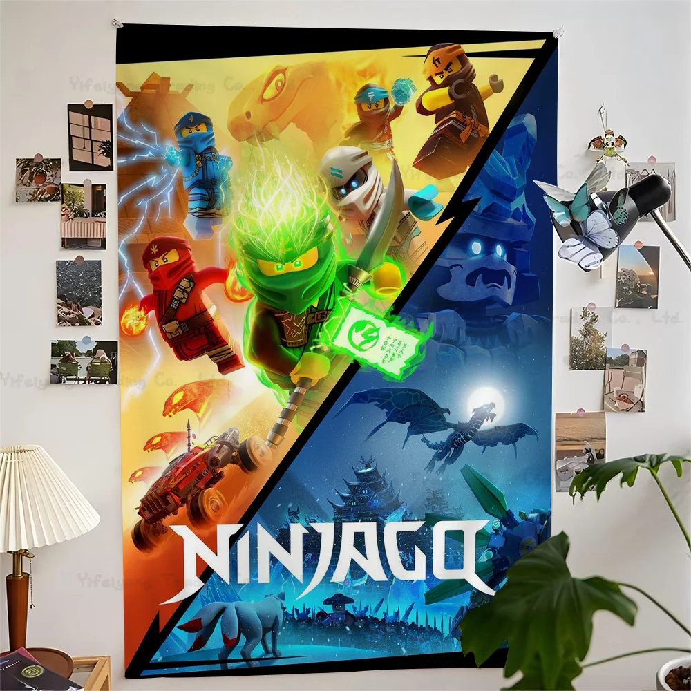 

Cool Cartoon-N-Ninjago Printed Large Wall Tapestry Hanging Tarot Hippie Wall Rugs Dorm Home Decor