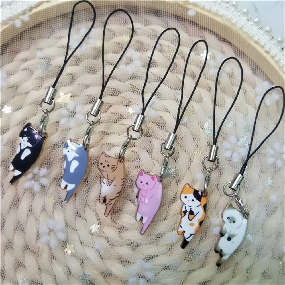 Cute Case Strap Decor Telephone Chain Keychains Metal Mobile Phone Strap Cat Phone Strap Phone Hanging Charms Phone Lanyards