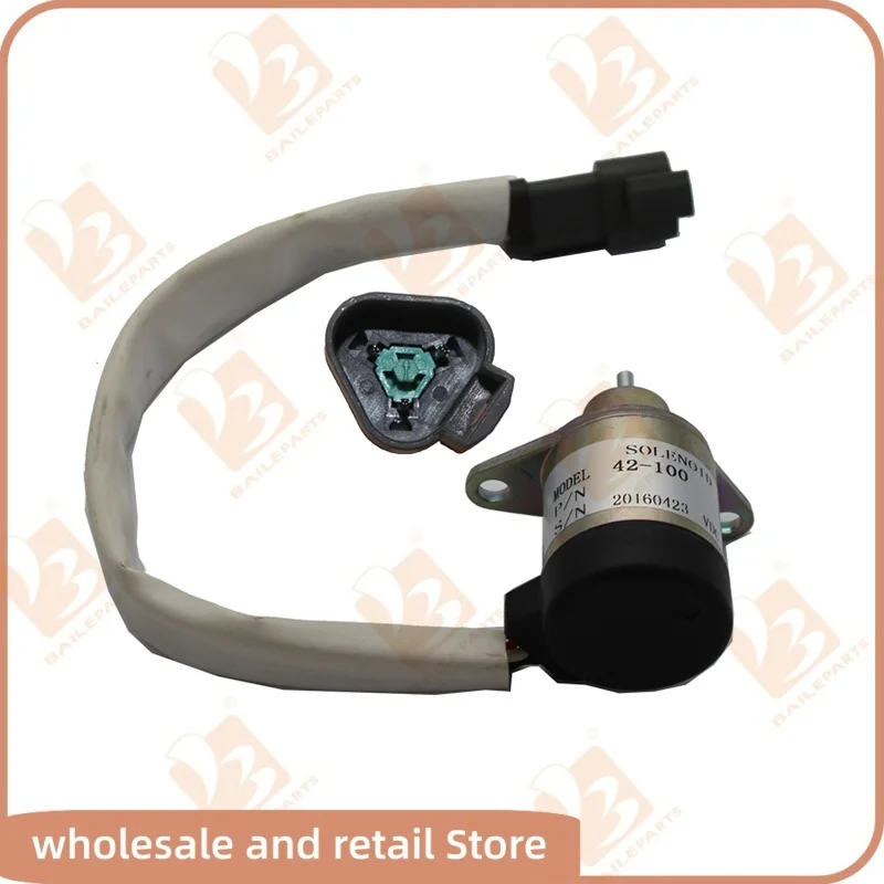 42-100 1500-3076 Fuel Shut Off Solenoid 12V For Thermo King Yanmar Stop Solenoid Engine Spare Parts
