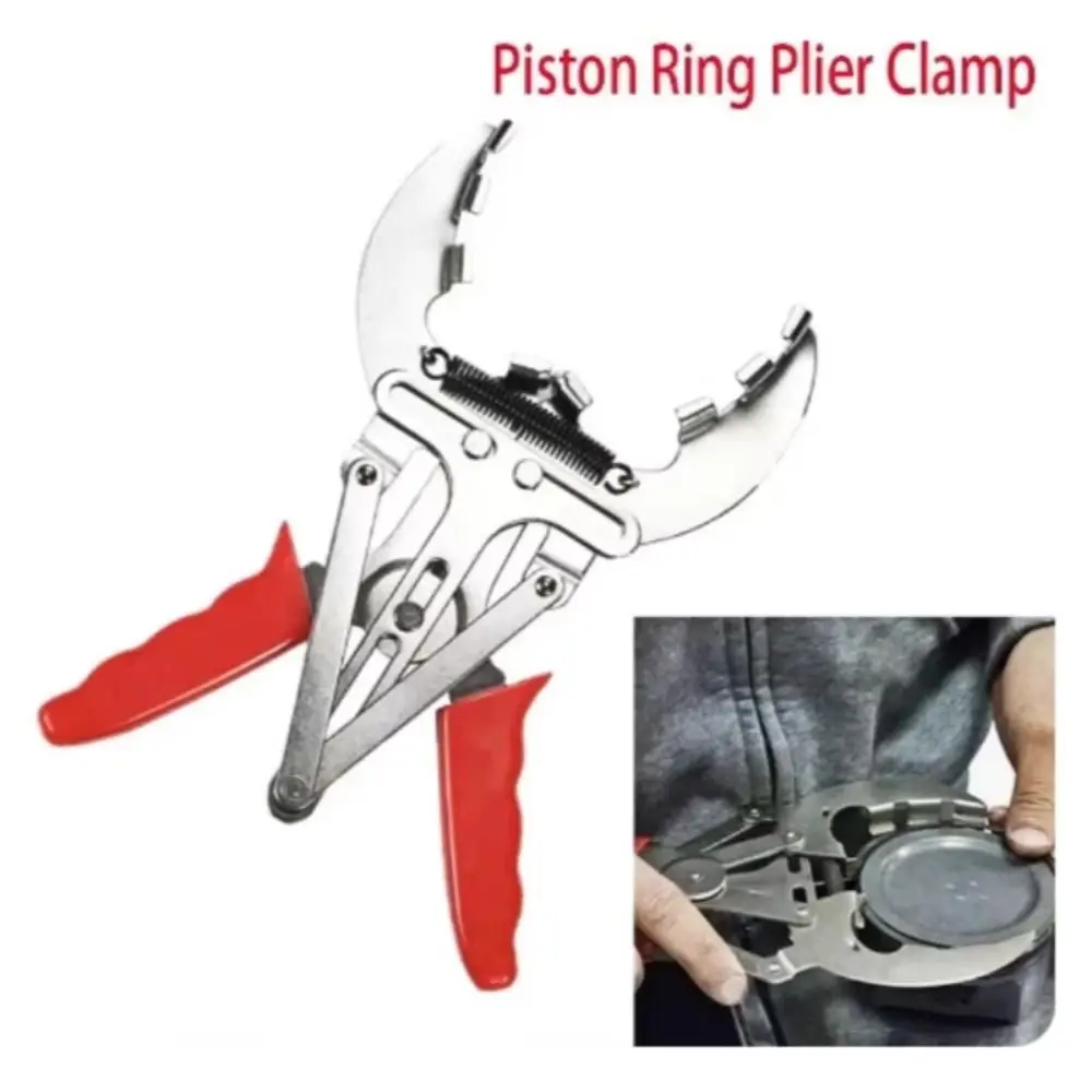 

Quick Installer Piston Ring Clamp Red Durable Ring Compressor Pliers Anti-slip Quick Remover Ring Remover Tool Auto Repair